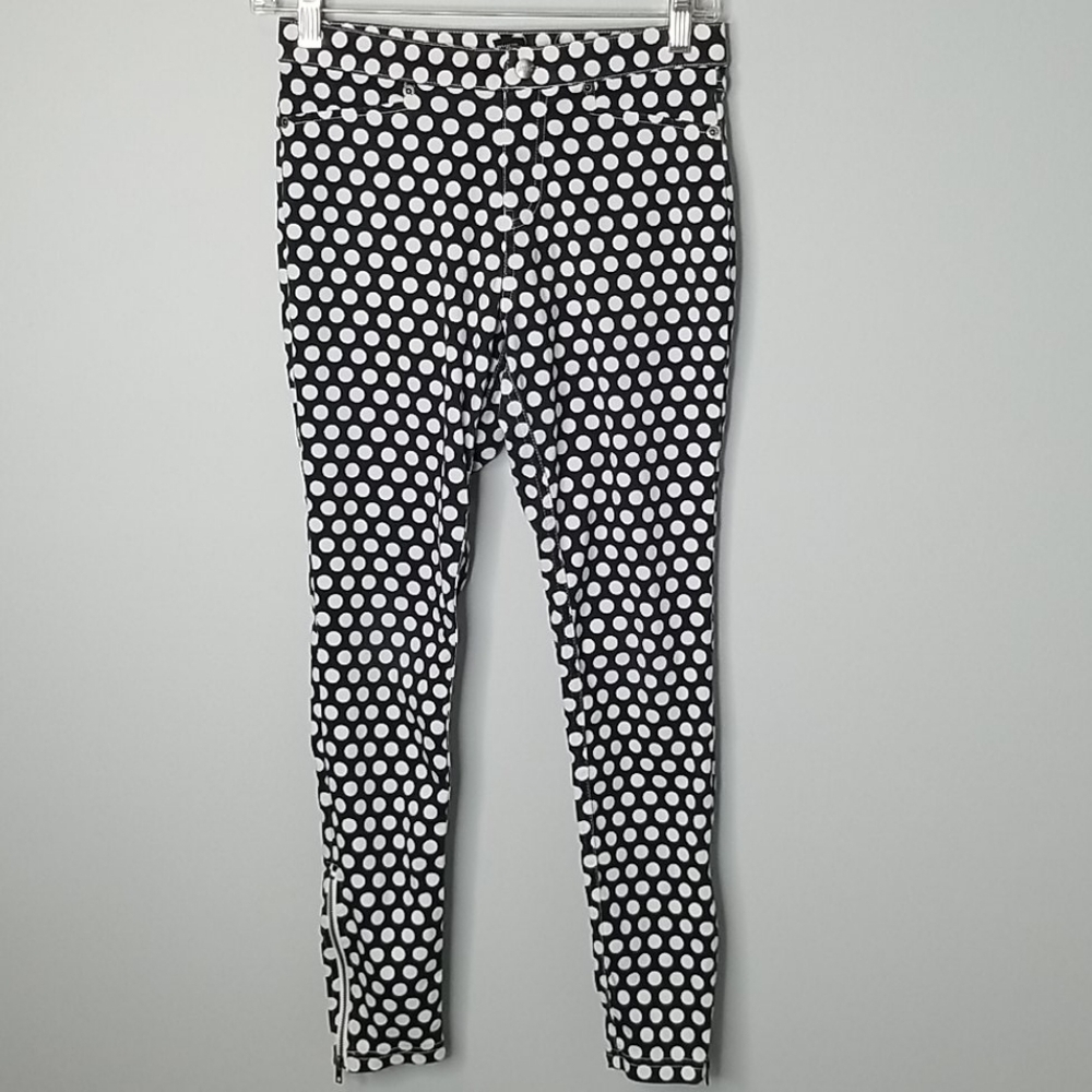HUE small polka dot leggings jeggings leggings pants navy & white